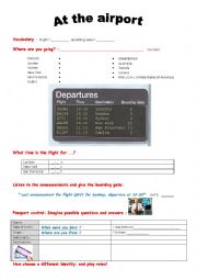 English Worksheet: At the airport