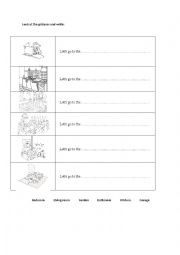 English Worksheet: Rooms in the house