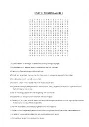 English Worksheet: Crossword with definitions