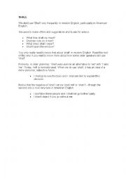 English Worksheet: shall