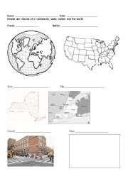 English Worksheet: SS Local and Global Communities 