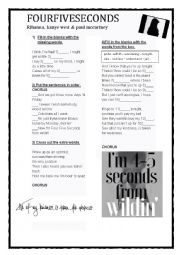 English Worksheet: Rihanna Four Five Seconds