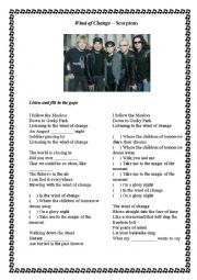 English Worksheet: Wind of Change - Scorpions