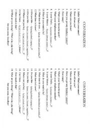 English Worksheet: Conversation