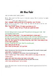 English Worksheet: at the fair