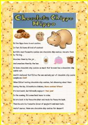 English Worksheet: Chocolate Chippo Hippo