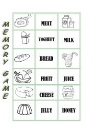 English Worksheet: Memory Game