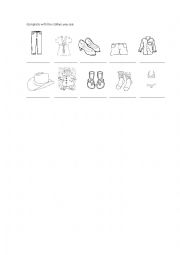 English Worksheet: Clothes