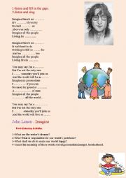 English Worksheet: Imagine - John Lennon