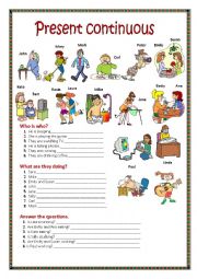 English Worksheet: Present Continuous