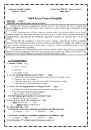 English Worksheet: exam about chrities during disasters