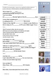 English Worksheet: Blue Skies by Lenka