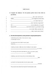 English Worksheet: PRESENT PERFECT