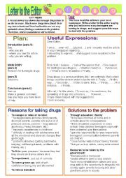 English Worksheet: Letter to the Editor - DRUGS  (ECCE)