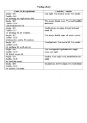 English Worksheet: Finding a hotel