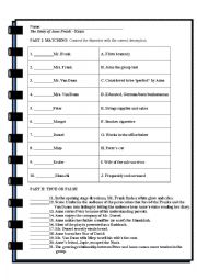 English Worksheet: The Diary of Anne Frank Final Exam
