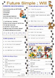 English Worksheet: Future Simple - will/wont