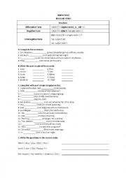 English Worksheet: PAST SIMPLE