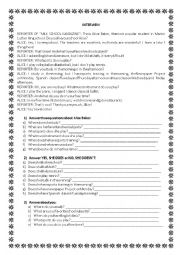 English Worksheet: reading an interview