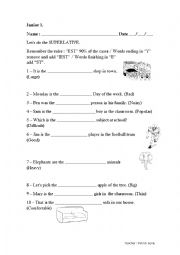 English Worksheet: Superlative of Superiority.