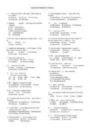 Multiple-choice tests on Present Tenses