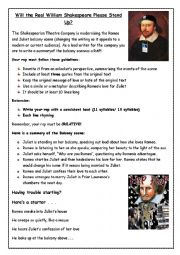 English Worksheet: Will the Real William Shakespeare Please Stand Up