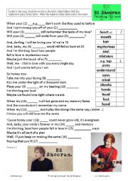 English Worksheet: Thinking Out Loud by Ed Sheeran