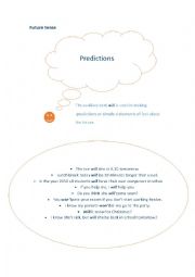 English Worksheet: Future Tenses