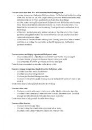 English Worksheet: Talk show roles 