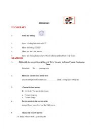 English Worksheet: Feelings-