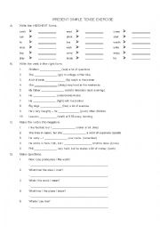 English Worksheet: present simple