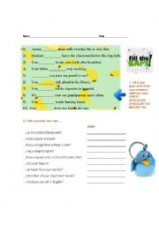 English Worksheet: modals