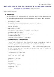 English Worksheet: Tips for monologue speaking