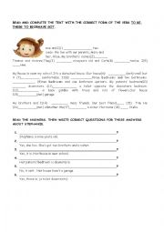 English Worksheet: TO BE, THERE TO BE, HAVE(GOT)
