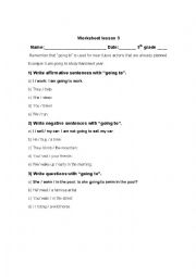 English Worksheet: Going to