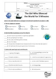 English Worksheet: Listening test - Environment