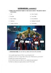 English Worksheet: Superheores Avengers