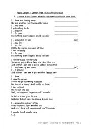 English Worksheet: Fools Garden - Lemon Tree