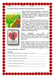 English Worksheet: Johnny Appleseed 