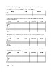 English Worksheet: Word Classes Starter