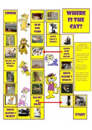 English Worksheet: Wheres the Cat Board Game
