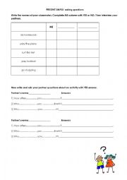 English Worksheet: Present Simple asking questions