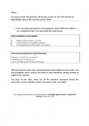 English Worksheet: CAE (Cambridge Advanced) - Writing Practice