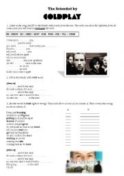 English Worksheet: The scientist by Coldplay