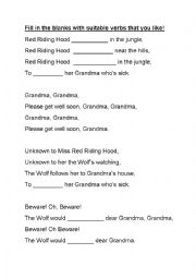 English Worksheet: fill in the blanks