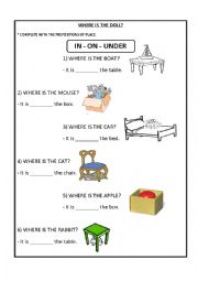 prepositions of place