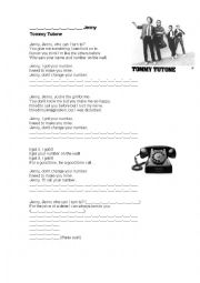 English Worksheet: Tommy Tutone - 8675309 Jenny (numbers)