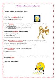 English Worksheet: Writing a Promotional Leaflet