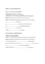 English Worksheet: Modal Verbs