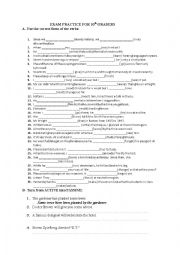 English Worksheet: exam practice